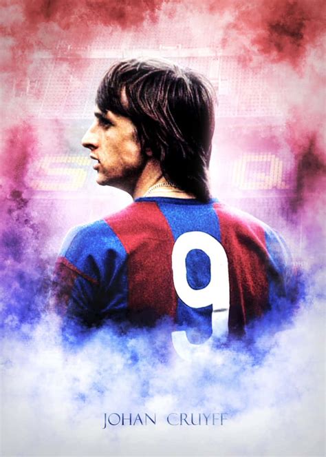 Download FC Barcelona No. 9 Johan Cruyff Poster Wallpaper | Wallpapers.com