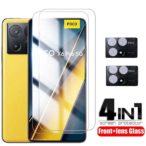 4 in1 Tempered Glass For Xiaomi POCO X6 M6 Pro 4G 5G C65 Camera Lens ...