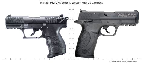 Walther P22 Q vs Smith & Wesson M&P 22 Compact size comparison ...