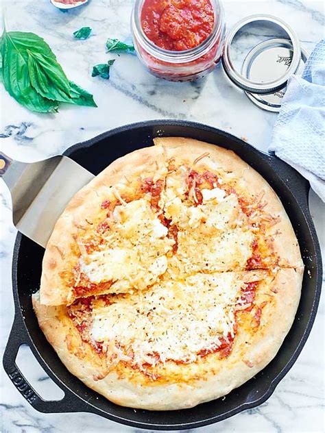 Cheese Pizza Recipe - Skillet Pizza w/ 4 Cheeses