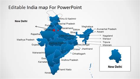 Editable India Map Template for PowerPoint - SlideModel