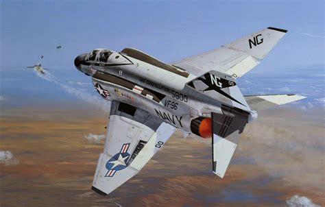 Обои war, art, airplane, aviation, jet, f-4 Phantom картинки на рабочий ...