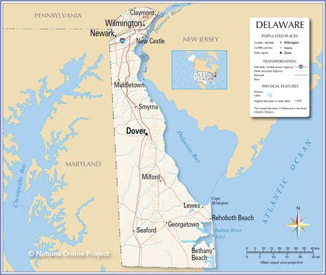 Map of the State of Delaware, USA - Nations Online Project