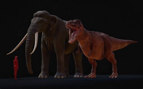 ArtStation - Tyrannosaurus vs Palaeoloxodon Namadicus (biggest elephant ...