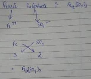 The formula of iron III sulphate is