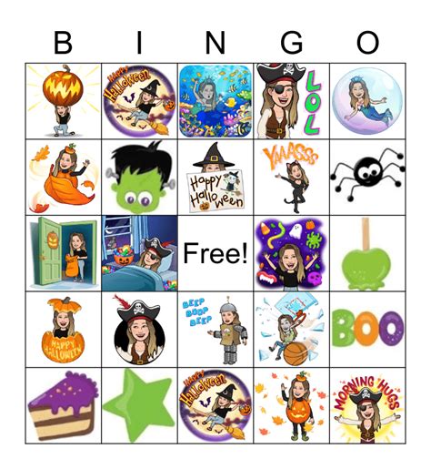 Halloween Bitmoji Bingo Card