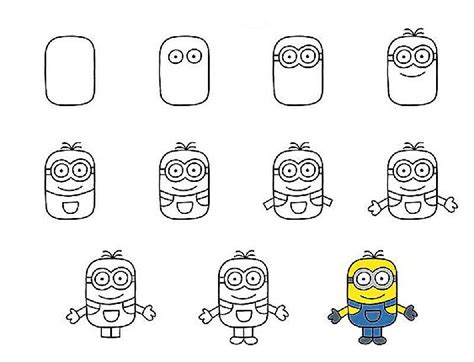 How to draw A Cute Minion step by step - Drawing Photos