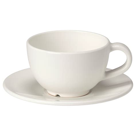 VARDAGEN Coffee cup and saucer, off-white, 14 cl - IKEA