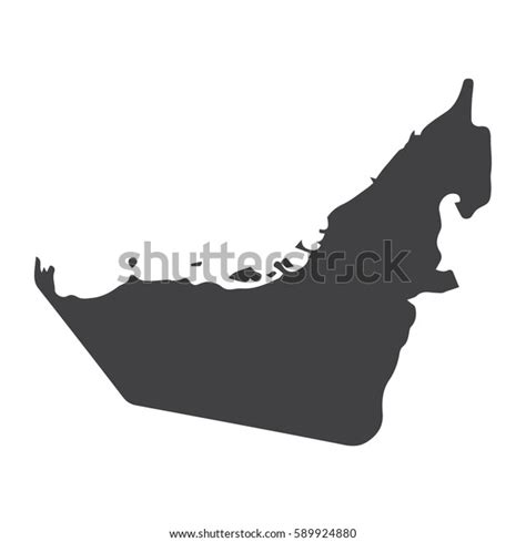 Uae Map Black On White Background Stock Vector (Royalty Free) 589924880 ...