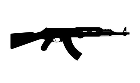 Ak47 Silhouette Icon. Kalashnikov Assault Rifle Pictogram. Russian ...