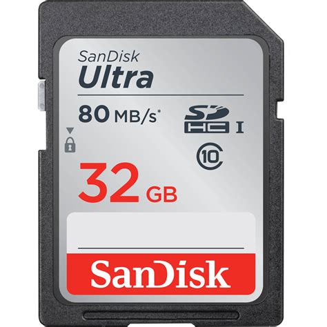 SanDisk 32GB Ultra UHS-I SDHC Memory Card SDSDUNC-032G-GN6IN B&H