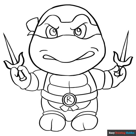 Raphael from Teenage Mutant Ninja Turtle Coloring Page | Easy Drawing ...