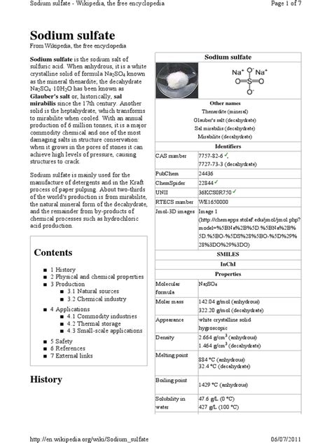 Sodium_sulfate from wikipedia.pdf | Physical Chemistry | Chemical Elements