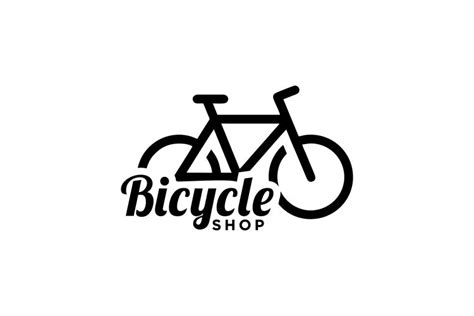 Bicycle shop logo design vector image,Monoline style logo