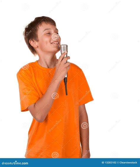 Boy Singing Karaoke Stock Photography - Image: 13282102