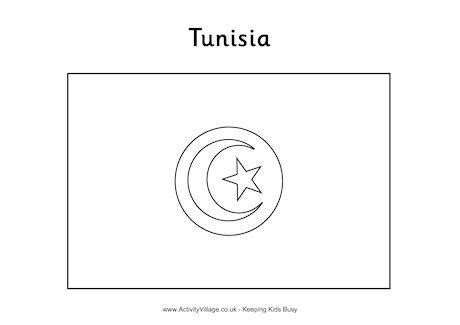 Tunisia Flag Colouring Page