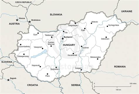 Vector Map of Hungary Political | One Stop Map