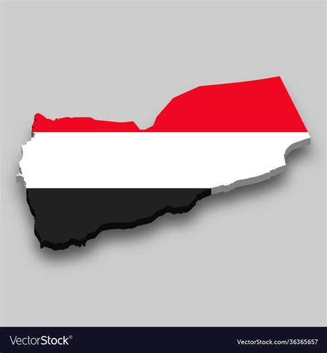 3d isometric map yemen with national flag Vector Image