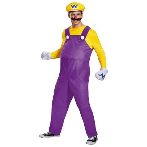 Deluxe Super Mario costumes Adult Costume Wario (purple & yellow) - XX ...