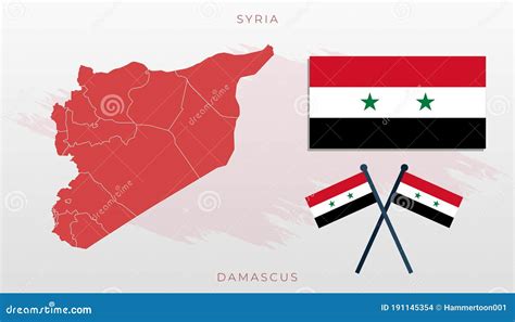 National Map of Syria, Vector Flag of Syria Stock Vector - Illustration ...