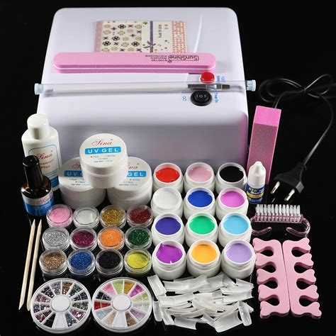 ATT 76 Professional Full Set 12 color UV Gel Kit Brush Nail Art Set ...