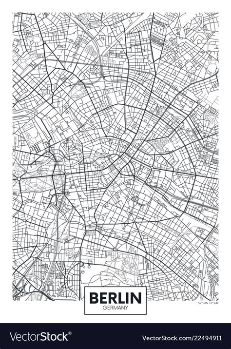 Detailed poster city map berlin Royalty Free Vector Image