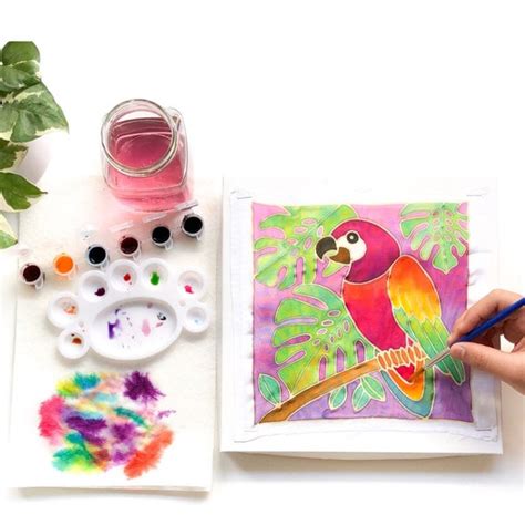 Batik DIY Painting Kit Wax Drawn Canvas with Dye Visual Arts Kits & How ...