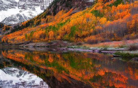 Fall Foliage Forest Lake Nature Reflection Wallpaper, HD Nature 4K ...