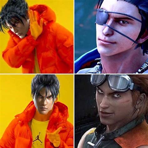 four different video game characters with their faces painted orange ...