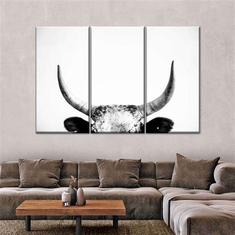 Nguni Cow Horns Multi Panel Canvas Wall Art in 2021 | Cow wall decor ...