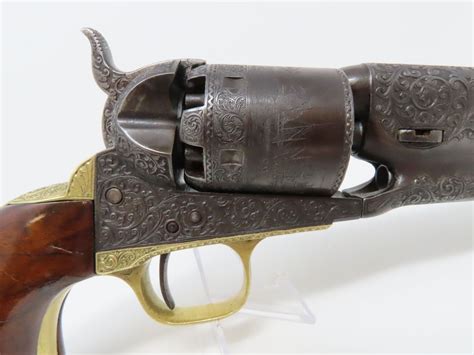 Engraved Colt Model 1861 Navy Revolver 6.29 C&R Antique021 | Ancestry Guns