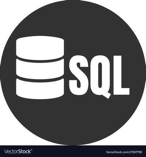 Sql database icon logo design ui or ux app Vector Image