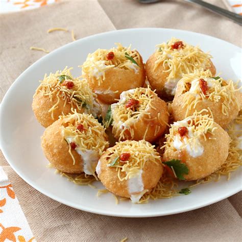 Dahi Puri Chaat with Sev and Batata - Step by Step Photo Recipe