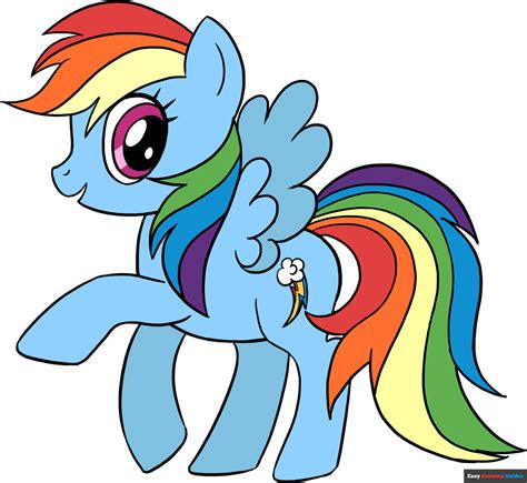 How to Draw a My Little Pony - Rainbow Dash | Easy Drawing Guides