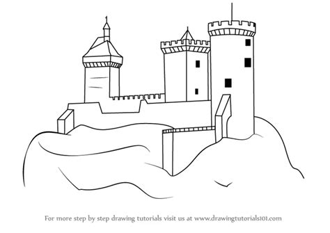 Learn How to Draw a Medieval Castle (Castles) Step by Step : Drawing ...