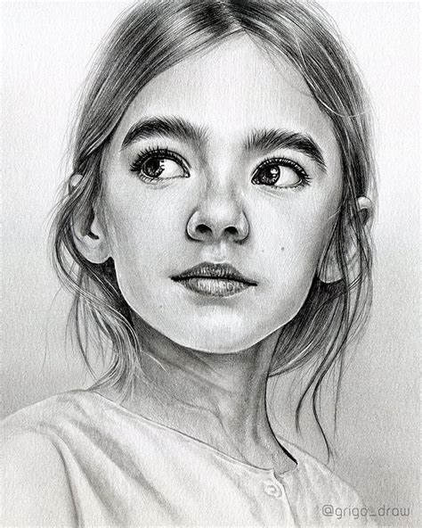 Realistic Black and White Portrait Drawings