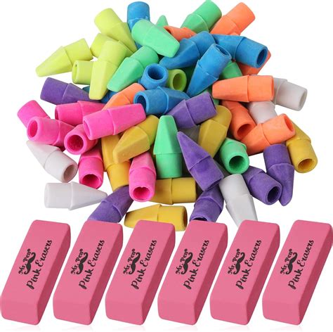 Amazon.com : Mr. Pen- Pencil Erasers Set, 6pc Pink Erasers and 60pc ...