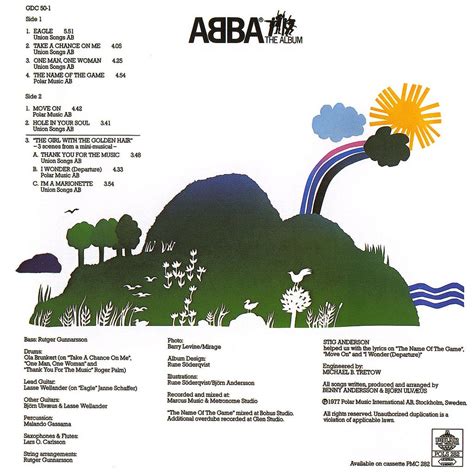 Abba the album, by Abba. Reverse side. Album cover. Abs Women, Song One ...