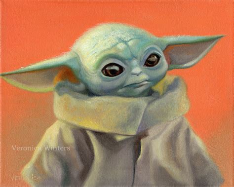 Grogu, baby Yoda fan art – Veronica Winters Painting