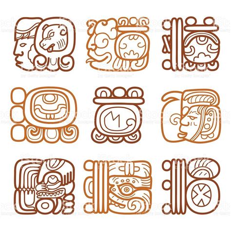 Maya glyphs, writing system and languge vector design royalty-free ...