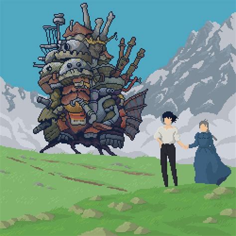 Howl's moving castle pixel art : r/PixelArt