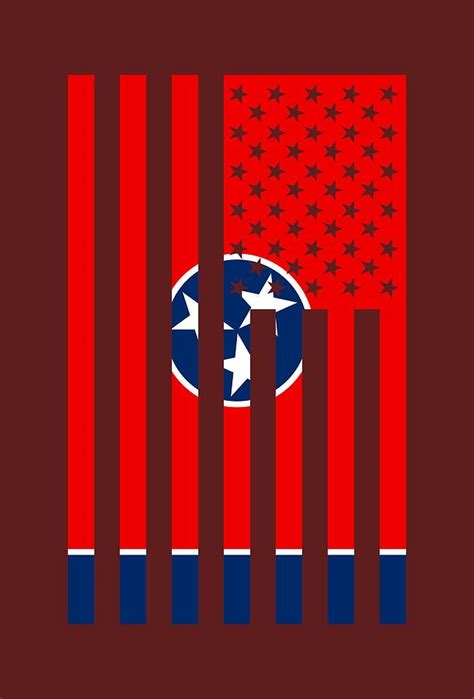 Tennessee State Flag Graphic USA Styling Digital Art by Garaga Designs ...