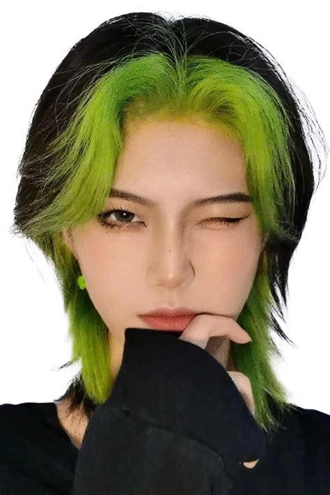 Forelock Lime Green Bangs Wig Mullet Alt E-Girl Aesthetic | Style de ...