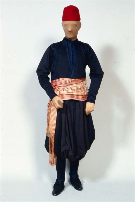 Man's suit, sash, and fez (jacket) | Turkish clothing, Traditional ...