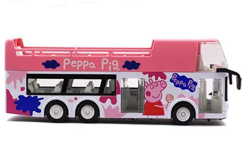 1:32 Scale Pink Kids Peppa Pig Diecast Double Decker Bus Toy [NB2T001 ...