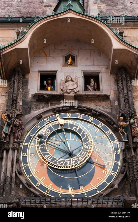 Old astronomical clock. Old town square, Prague, Czech Republic Stock ...