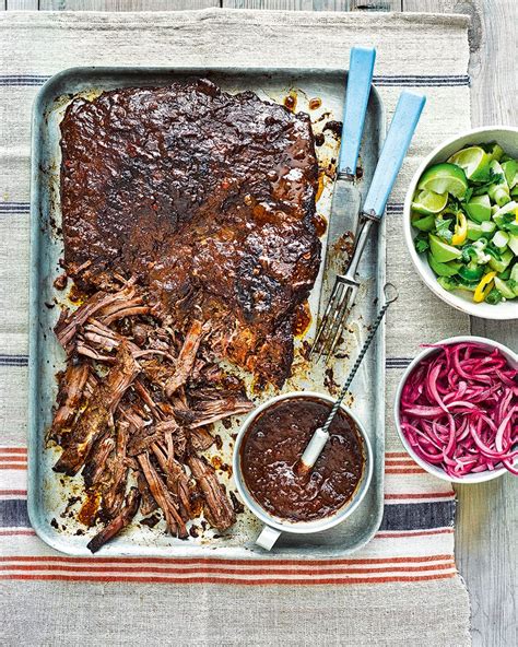 Mexican-style barbecued beef brisket with quick-pickled onions recipe ...