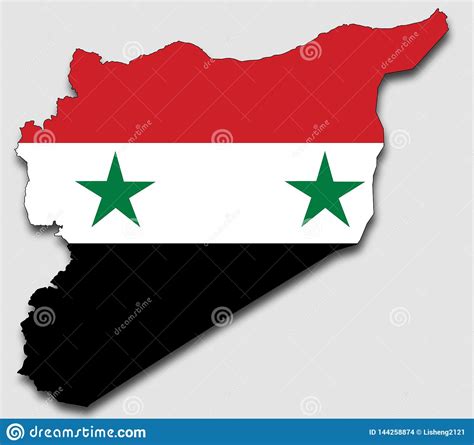 The Syria Map, National Flag Stock Vector - Illustration of black ...