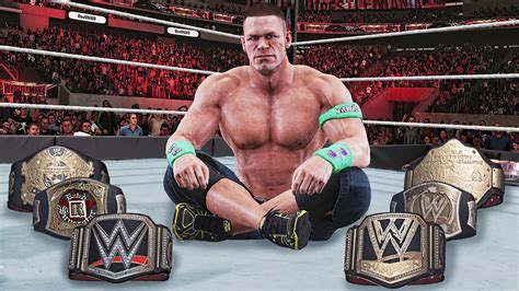 WWE 2K John Cena All World Championships Wins! - YouTube