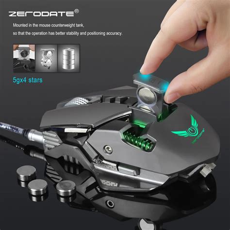 ZERODATE 3200 DPI USB Wired Competitive Gaming Mouse 7 Programmable ...